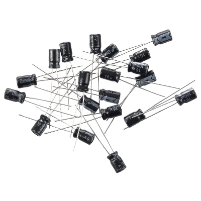 Picture of 20Pcs- 100uF 16V RADIAL Electrolytic Capacitor 100uF 16V Radial Polarized Aluminum Electrolytic Capacitors 2 Pin Leads Connections Leg