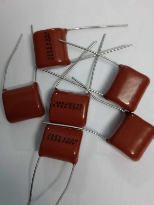 Picture of 3Pcs-  METALLIZED 225 450V Capacitor Metallized 225j / 225K 450V / 400V Polypropylene Capacitor Mylar 2200nF Polyester Film Capacitors 2 Pin Leads Connections Leg
