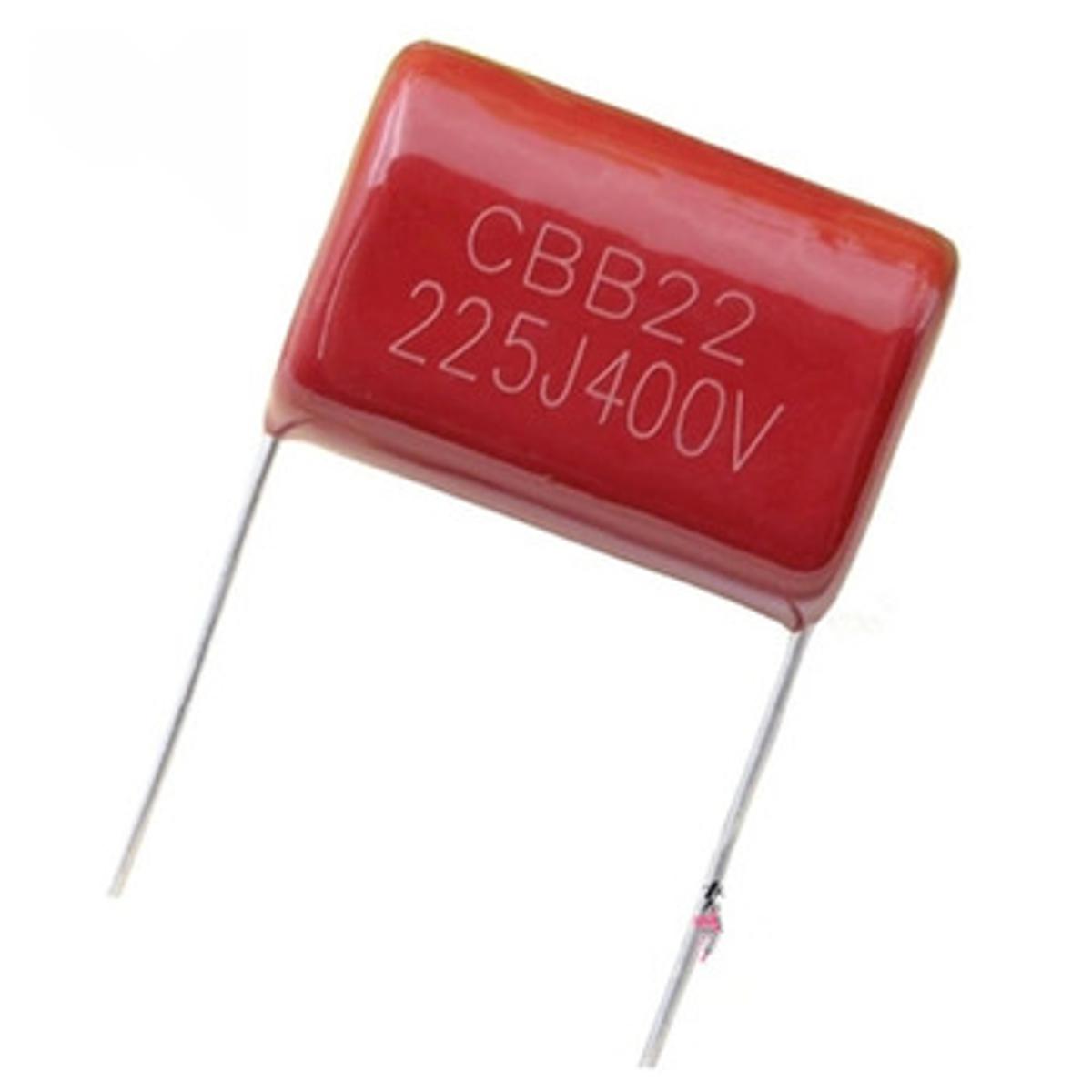 Picture of 3Pcs-  METALLIZED 225 450V Capacitor Metallized 225j / 225K 450V / 400V Polypropylene Capacitor Mylar 2200nF Polyester Film Capacitors 2 Pin Leads Connections Leg