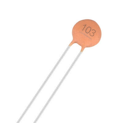 Picture of 25Pcs- 10nF 50V 103 CERAMIC Capacitor Mini Ceramic Capacitor 103 10nF 50V Ceramic Disc Capacitor Non-Polarized Through Hole 2 Pin Leads Connections Leg