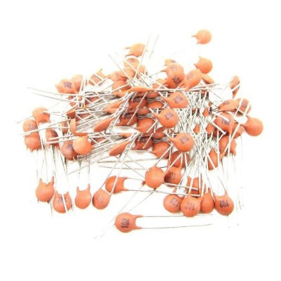 Picture of 25Pcs- 102 50V CERAMIC Capacitor Mini Ceramic Capacitor 1nF 50V 102 Ceramic Disc Capacitor Non-Polarized Through Hole 2 Pin Leads Connections Leg
