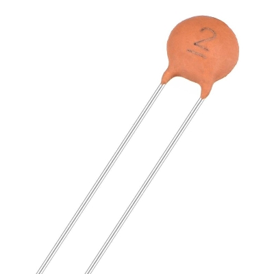 Picture of 25Pcs- 2pF 50V CERAMIC Capacitor Mini Ceramic Capacitor 2pF 50V Ceramic Disc Capacitor Non-Polarized Through Hole 2 Pin Leads Connections Leg
