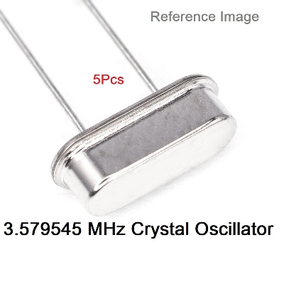 Picture of 5Pcs- 3.579545MHz CRYSTAL Oscillators 3.579545MHz Mini Passive Resonator 3.579545MHz Inline Feet Passive Crystal 2 Pin Leads Connections Leg