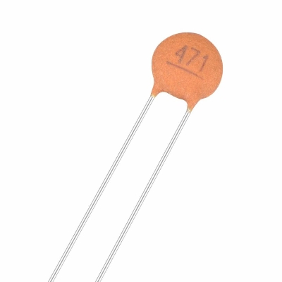 Picture of 25Pcs- 471 50V CERAMIC Capacitor Mini Ceramic Capacitor 470pF 50V 471 Ceramic Disc Capacitor Non-Polarized Through Hole 2 Pin Leads Connections Leg