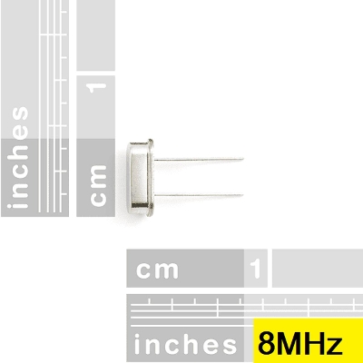 Picture of 5Pcs- 8MHz CRYSTAL Oscillators 8MHz Mini Passive Resonator 8MHz Inline Feet Passive Crystal 2 Pin Leads Connections Leg