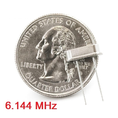 Picture of 5Pcs-  6.144MHz CRYSTAL Oscillators 6.144MHz Mini Passive Resonator 6.144MHz Inline Feet Passive Crystal 2 Pin Leads Connections Leg