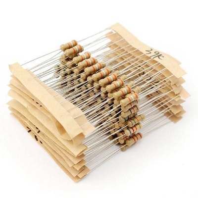 Picture of 50Pcs- 1/2 Watt 100 Ohm Resistor 1/2W 100 Ohm Carbon Film Resistor 100 Ohm Half Watt Resistance 0.5 Watt 5% Tolerance Fixed Resistors Passive Components 2 Pin Leads Terminals