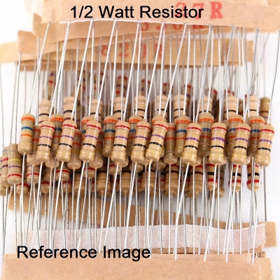 Picture of 50Pcs- 1/2 Watt 2.2 Ohm Resistor 1/2W 2.2 Ohm Carbon Film Resistor 2.2 Ohm Half Watt Resistance 0.5 Watt 5% Tolerance Fixed Resistors Passive Components 2 Pin Leads Terminals