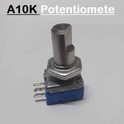 Picture of D-SHAFT A10K A-10K 3 Pin Leads Potentiometer D-Shaft 10K 103 3Pin Potentiometer Volume Potentiometer Solid Shaft Variable Resistor Through Hole