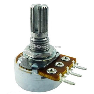 Picture of 2Pcs- 3 Pin 200K Potentiometer Panel Mount 200K Ohm 1/2 Watt 3 Terminal Leads Single Gang Linear Taper Rotary Potentiometer 200K Ohm Adjustable Variable Resistor Potentiometer Pot
