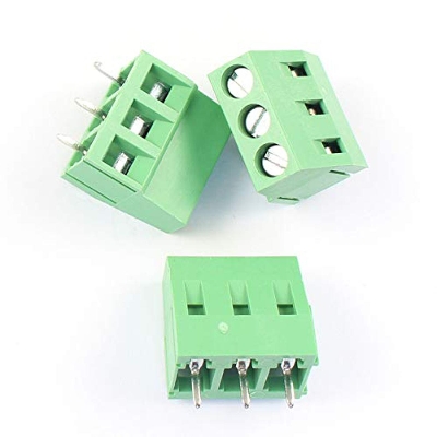 Picture of 5Pcs- 3Pin GREEN Color KF301-3P 3 Pin Plug-In PCB Mount Straight Screw Terminal Block Connector 5.08mm Pitch Socket Strips For Electronics Cables Connectors 