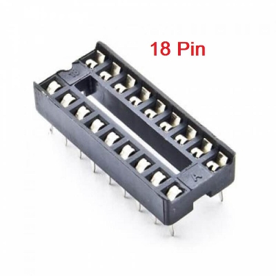 Picture of 5Pcs- 18Pin IC Base 18 Pin Leads PCB Mount Low Cost IC Socket DIL DIP IC Socket PCB Mount Connector Adaptor Solder Type IC Base Socket 18 Pin IC Base