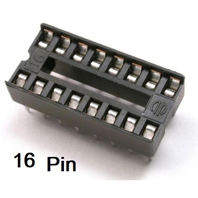 Picture of 5Pcs- 16Pin IC Base 16 Pin Leads PCB Mount Low Cost IC Socket DIL DIP IC Socket PCB Mount Connector Adaptor Solder Type IC Base Socket 16 Pin IC Base