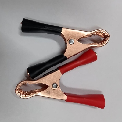 Picture of 1-Pair 80mm BLACK & RED BETTER Quality 12V 24V 30Amp 80mm Alligators Clips Red & Black Auto Car Battery Terminal Cables Connectors Clamp Clips For Battery