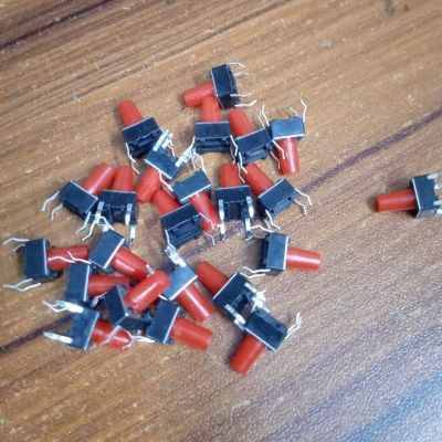 Picture of 10Pcs- RED Head 6mm Momentary 4Pin Tactile Tact Push Button Switch 4 Pin 6x6x10mm On Off DIP Through Hole Touch Switch Momentary Push Button Switch Square Push Switch Light Switches