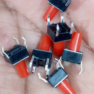 Picture of 10Pcs- RED Head 6mm Momentary 4Pin Tactile Tact Push Button Switch 4 Pin 6x6x10mm On Off DIP Through Hole Touch Switch Momentary Push Button Switch Square Push Switch Light Switches