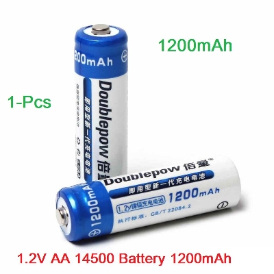 Picture of 1200mAh DOUBL-POW AA 1.2V 1200mAh REMOTE TRIMMER Battery Ni-MH 1.2V Rechargeable 14500 AA Battery For Solar Light Remote MP3 Player Razor LED Lights Trimmer - solar battery