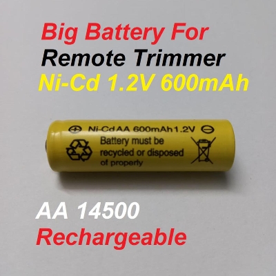 Picture of YELLOW AA 600mAh 1.2V REMOTE TRIMMER AA Battery Ni-CD 1.2V 600mAh 14500 AA Rechargeable Battery For Solar Light Remote MP3 Player Razor LED Lights Trimmer - solar battery