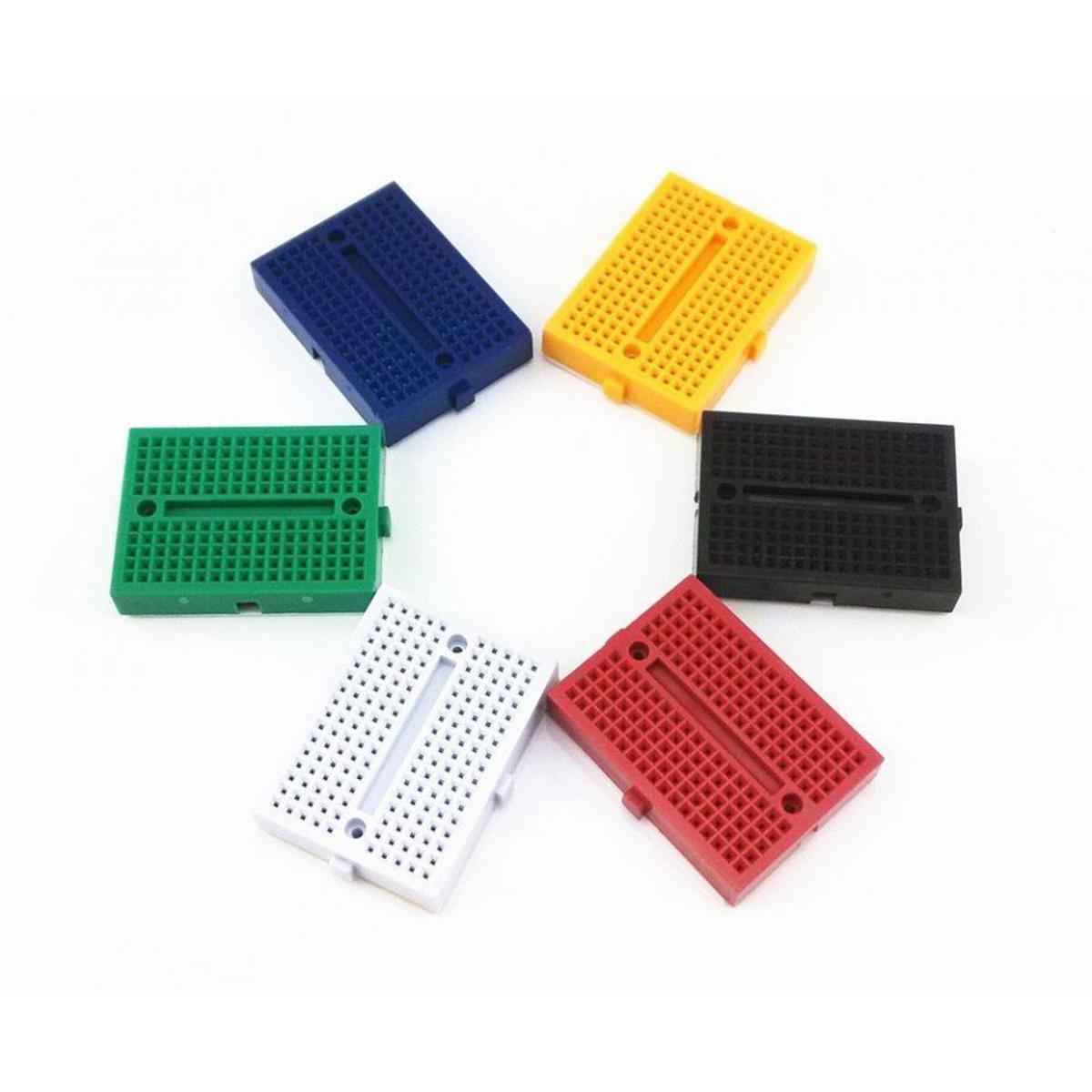 Picture of 170 Tie Breadboard Mini Size RANDOM COLOR Red/Blue/White/Yellow/Black/Green Solderless Prototype Test Circuit Board Plug-In 170 Tie Points Pin Leads