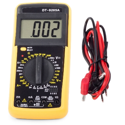 Picture of DT9205A 9205A Digital Multimeter DT9205A Voltage Ampere Ohm Meter Test Probe Extra Large Screen LCD Display Full Range Protection With Auto Power Off