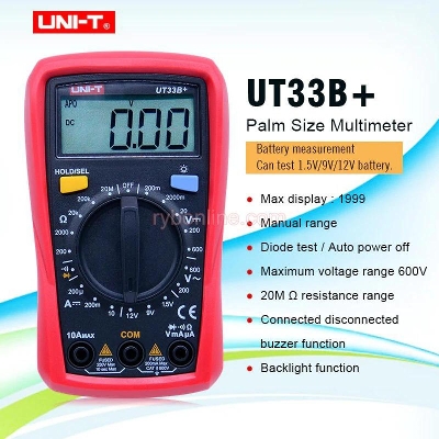 Picture of UT33B+ UT 33B+ Palm Size Handheld LCD Display With Backlight Digital Multimeter DC AC Voltmeter DC Ammeter Ohmmeter Battery Tester Diode Tester