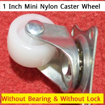 Picture of 1 Inch Mini One Inch Nylon Caster Wheel 1" Inches Without Bearing & Without Lock For Smart Robot Car Wheel Project