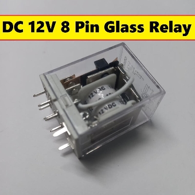 Picture of 12V Thin Pin DC 12V 8 Thin Pin 10A 250VAC Glass Relay LY2 LY2NJ JQX-13F DC12V Coil Power Relay Electromagnetic Relay 8 Pins DPDT 2NO 2NC DC-12V Relay Switches