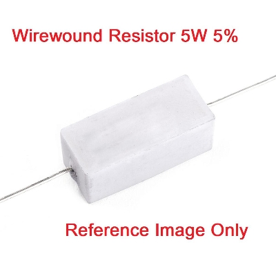 Picture of 5Pcs- 5Watt 100 Ohm WIREWOUND 5W 100 Ohm Ceramic Cement Power Wirewound Resistor 100 Ohm 5 Watt Wire Wound 2Pin Leads Fixed Cement Resistor 5% Tolerance