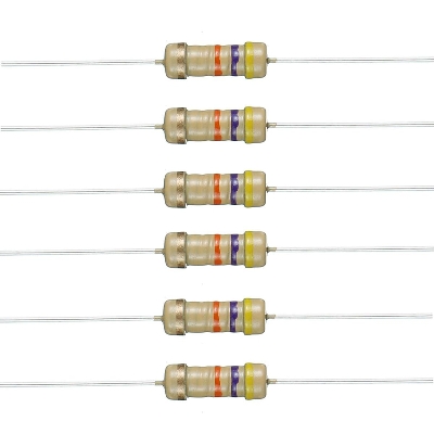 Picture of 50Pcs- 150K Ohm Resistor 5% 150K Ohm Carbon Film 150K Ohm Resistors 1/4W Resistance 0.25 Watt 5% Tolerance Fixed Resistors 2 Pin Leads