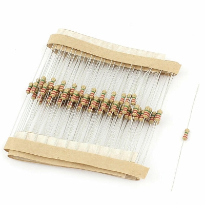 Picture of 50Pcs- 820 Ohm Resistor 5% 820 Ohm Carbon Film 820 Ohm Resistors 1/4W Resistance 0.25 Watt 5% Tolerance Fixed Resistors 2 Pin Leads