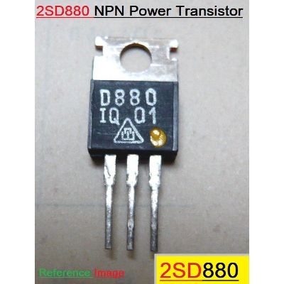 Picture of 5Pcs- D880 2SD880 880 NPN Transistor 60V 3A 30W Bipolar Silicon Power Transistor TO-220 Package 3 Pin Leads Chip IC