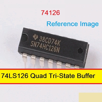 Picture of 2Pcs- 74126 SN74HC126N 74HC126 74LS126 Tri State Buffer Dual In Package DIP 14 Pin Leads IC