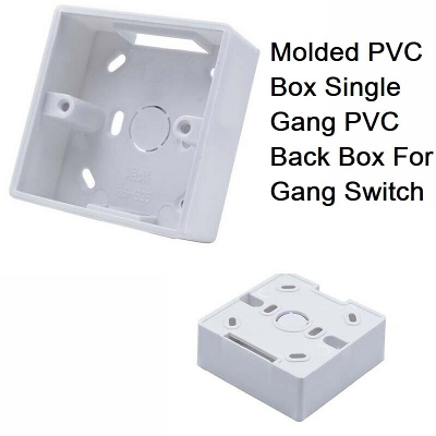 Picture of Molded PVC Box SINGLE Gang PVC Back Box For Gang Switches Gang Socket 86x85x33mm Faceplate Wall Mount Switch Socket White PVC Deep Box