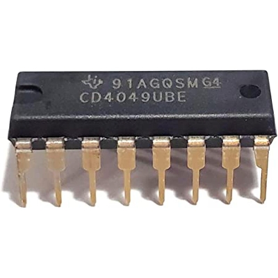 Picture of A CLASS CD4049 CD4049BE CD-4049 4049 DIP-16 Pin Leads Dual In Package IC Breadboard Friendly IC
