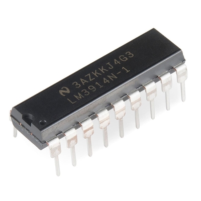 Picture of LM3914 LM3914N 3914 IC LED Driver LED Lighting Drivers Dot Display 3V To 15V Input 10 Outputs DIP-18 18 Pin Leads Dual In Line Package Chip