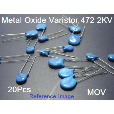 Picture of 10Pcs- MOV 472 2KV Disk Type Metal Oxide Varistor 4700pF 4.7nF ZOV For Power Supply ZOV 2 Pin Leads