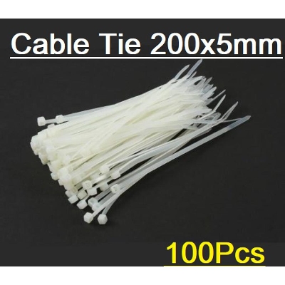 Picture of 100Pcs- CABLES TIES 8 Inch WHITE Cable Ties 8" Inch Smart Work 200x3mm Long 200mm Nylon Patch Wrap Cable Ties Nylon Plastic Zip Tie