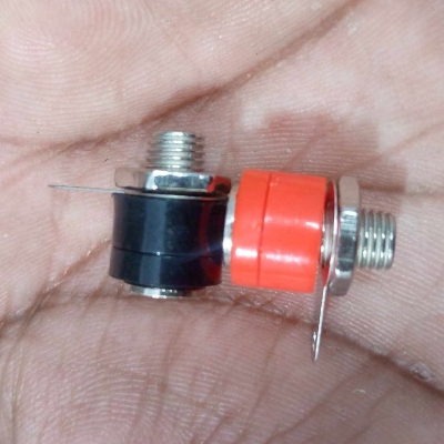 Picture of 2Pair- FEMALE Banana SOCKET 4mm Lantern Head RED & BLACK Socket Screw Terminal Cables Connector 4mm Female Banana Socket For Audio Speaker Jack