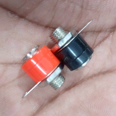 Picture of 2Pair- FEMALE Banana SOCKET 4mm Lantern Head RED & BLACK Socket Screw Terminal Cables Connector 4mm Female Banana Socket For Audio Speaker Jack