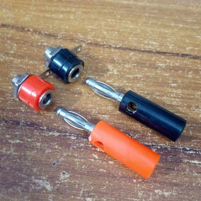 Picture of 1Pair- MALE FEMALE Banana PLUG SOCKET 4mm Lantern Head RED & BLACK Plug Socket Screw Terminal Cables Connector 4mm Male Female Banana Socket Jack
