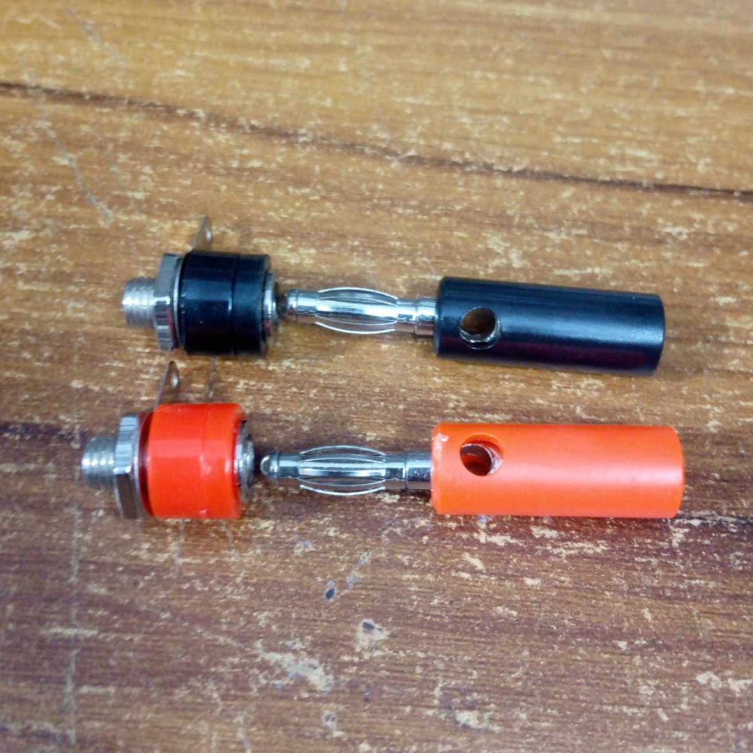 Picture of 1Pair- MALE FEMALE Banana PLUG SOCKET 4mm Lantern Head RED & BLACK Plug Socket Screw Terminal Cables Connector 4mm Male Female Banana Socket Jack