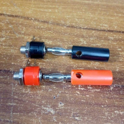 Picture of 1Pair- MALE FEMALE Banana PLUG SOCKET 4mm Lantern Head RED & BLACK Plug Socket Screw Terminal Cables Connector 4mm Male Female Banana Socket Jack