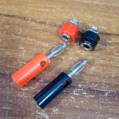 Picture of 1Pair- MALE FEMALE Banana PLUG SOCKET 4mm Lantern Head RED & BLACK Plug Socket Screw Terminal Cables Connector 4mm Male Female Banana Socket Jack