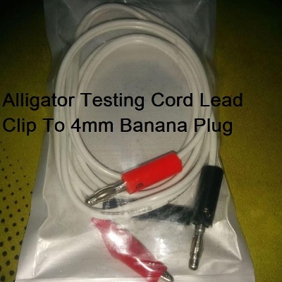 Picture of 1Pair- WHITE Color AL.LI.GATOR Clips To BANANA Plug Multimeter Probe Alli-gator Testing Cord Leads Clip To 4mm Banana Plug Dual Tester Probe For Cable Leads Probe
