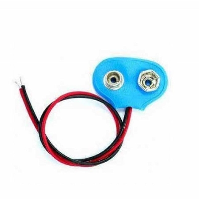 Picture of 2Pcs- BLUE Color DC 9V Battery Clip Connector Leads Cables Socket 6F22 Battery Holder Snap Cable 9V Volt For Arduino Electronics Projects 9V Power Supply 