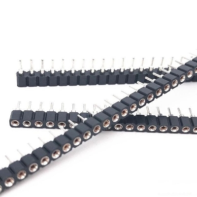 Picture of 2Pcs- SNAPABLE 40x1 ROW FEMALE Header 40x1 Snap Able Straight Pins Single Row 2.54mm Pitch Pin Female Headers Connector Strip For Cables Connectors 
