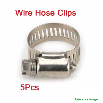 Picture of 5Pcs- HOSE CLAMP Clips Stainless Steel Hose Clamp 6-20mm Clips Adjustable Screw Clamp Clips For Jointing Pipes Cables DIY