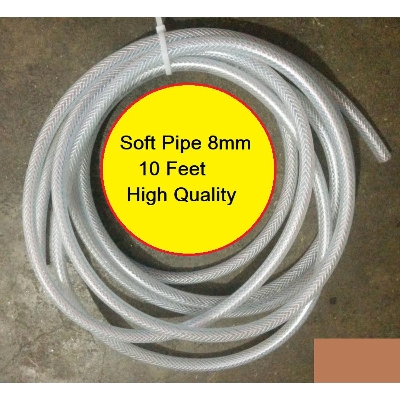 Picture of 10Feet- 10mm Flexible SOFT PIPES Nylon 10mm Transparent PVC High Pressure Water Pipe 3 Layer Composite Structure Soft & Wear Resistant For Garden Pipes