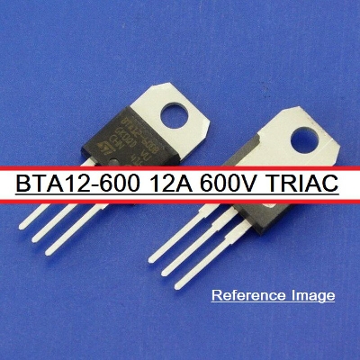 Picture of BTA12 BTA12-600B 600V 12A TRIAC Thyristor IC TO-220 Package Industrial TRIAC IC 3 Pin Leads Terminals Leg