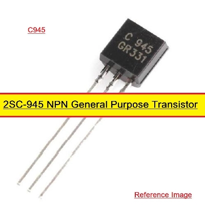 Picture of 10Pcs- C945 2SC945 2SC-945 2SC 945 NPN Transistor 50V 0.1A 0.25W TO-92 Package 3 Pin Leads Bipolar NPN General Purpose Transistor